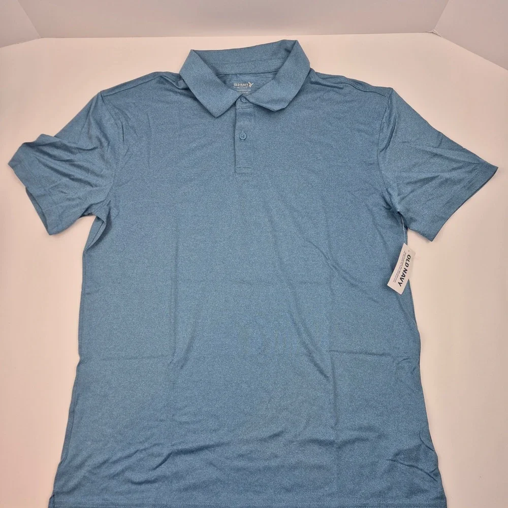 Old Navy Active Polo Shirt Go-Dry Cool Athletic Blue Boys XL (14-16) Uniform NWT